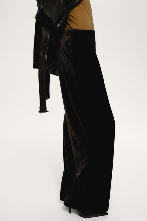 Velour trousers - dark brown