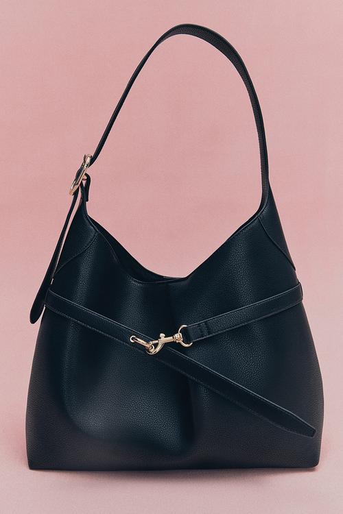 Slouchy shoulder bag - black