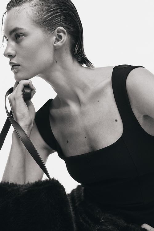 Square-neck vest top - black