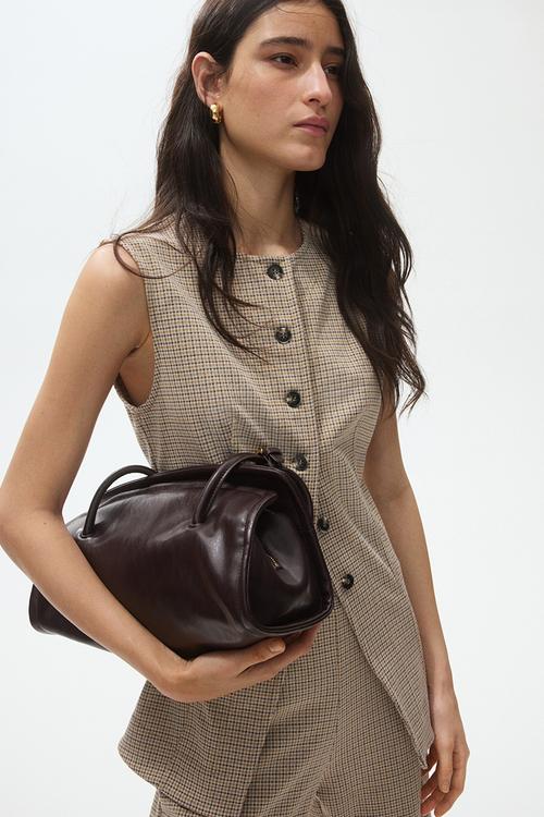 Jacquard-jersey waistcoat - beige/checked