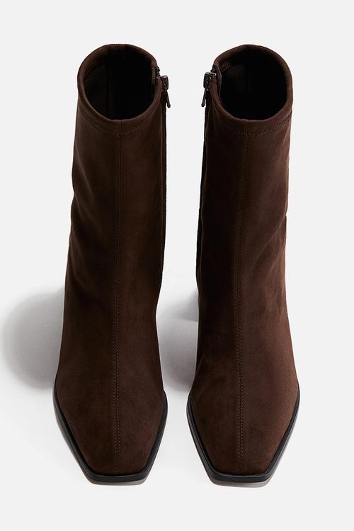 Heeled ankle boots - dark brown