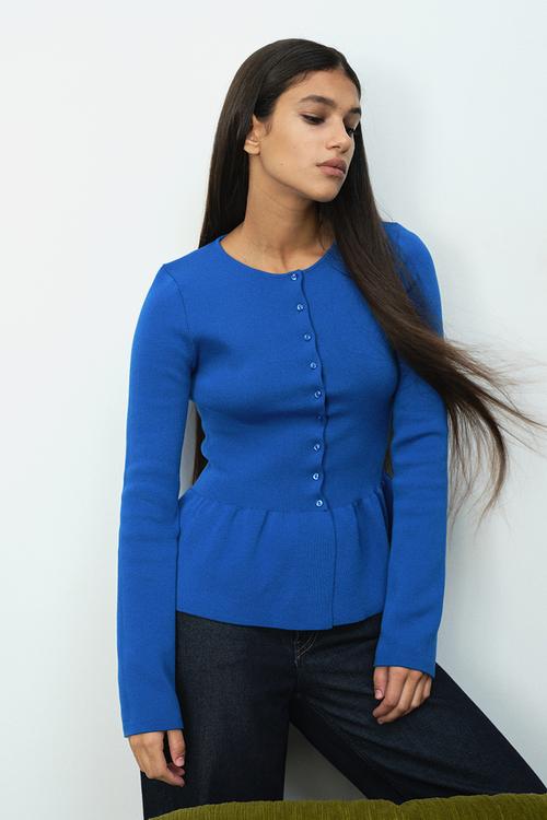 Peplum cardigan - blue