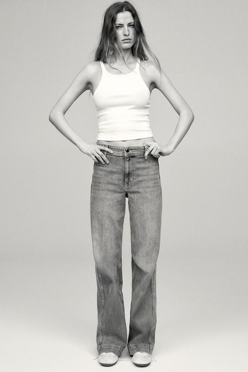 Wide high jeans - light denim blue