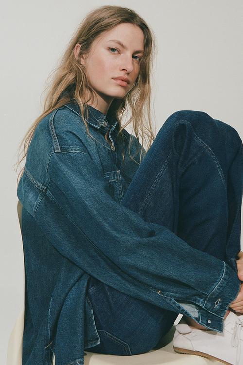 Wide high jeans - dark denim blue