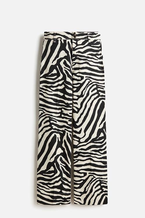Canvas trousers - white/zebra print