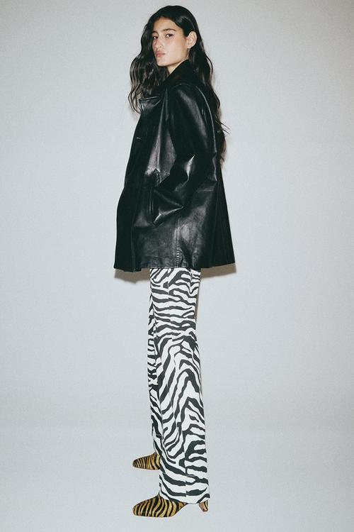 Canvas trousers - white/zebra print
