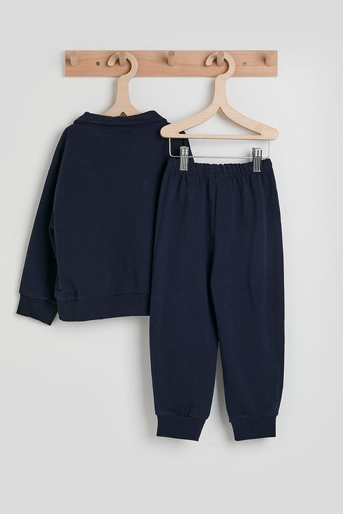 Johnny collar sweatshirt with joggers - dark navy