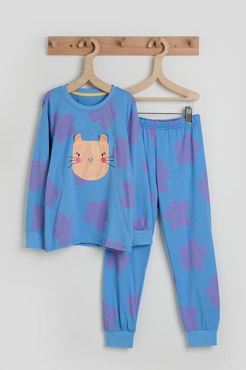 Sweater & joggers - blue/floral aop