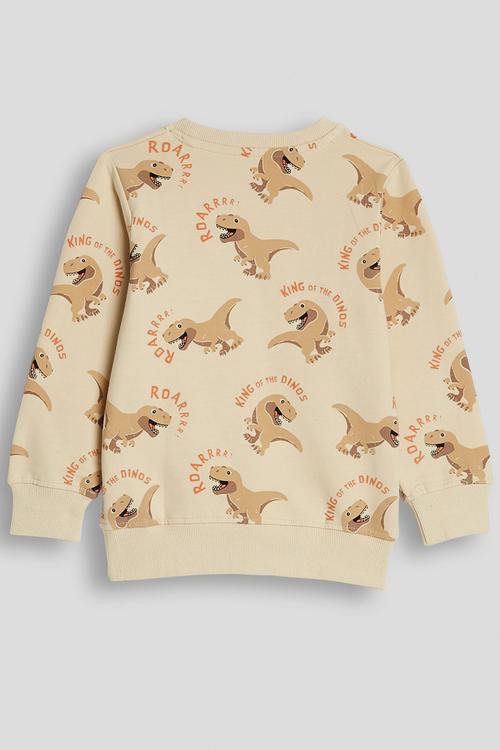 Dino aop sweatshirt - wheat brown