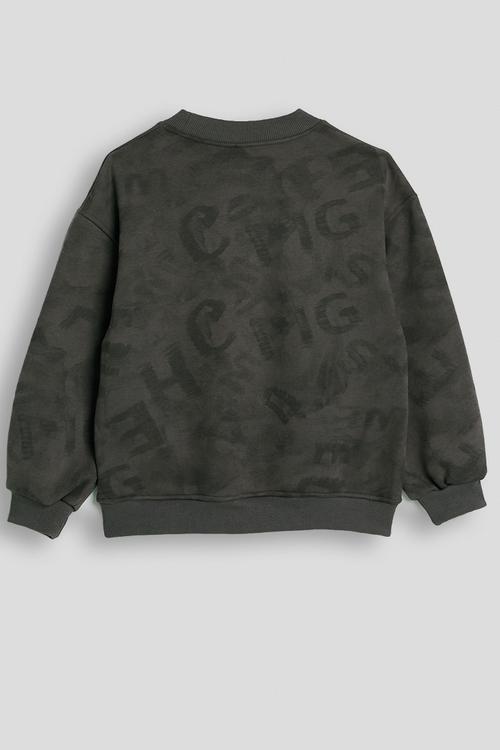 Letter aop sweatshirt - grey tonal