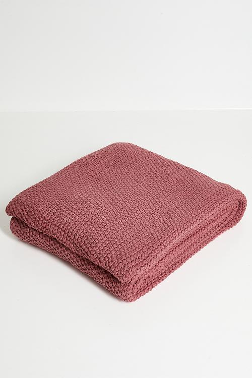 Kit Stonewashed Knit Throw Clay