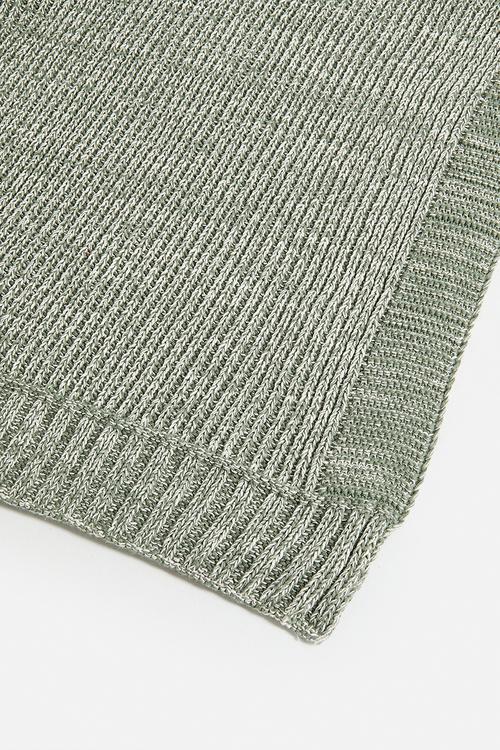 Kairo Stone Washed Knit Bed Throw Moss