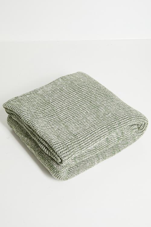 Kairo Stone Washed Knit Bed Throw Moss