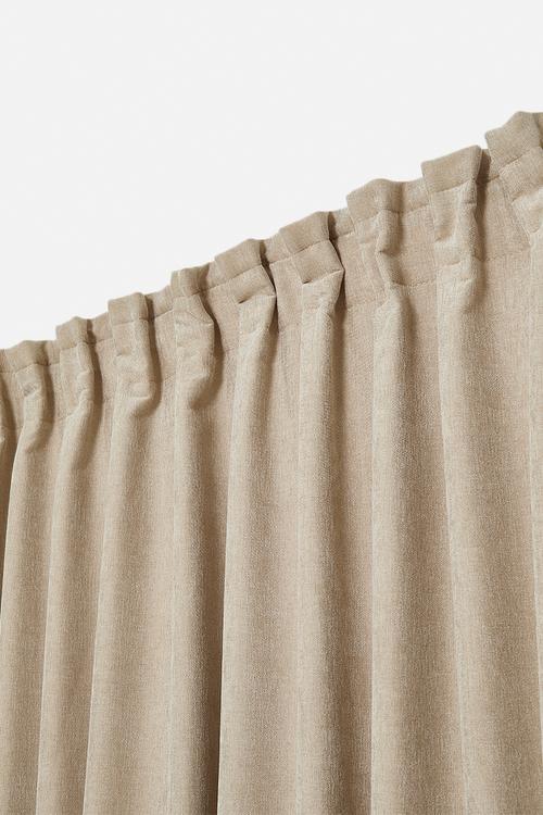 Osiris Chenille Lined Curtains Taped - Natural