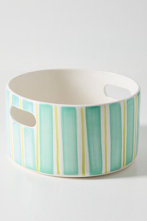 Orchard Pot 30 Handle - Green Stripes