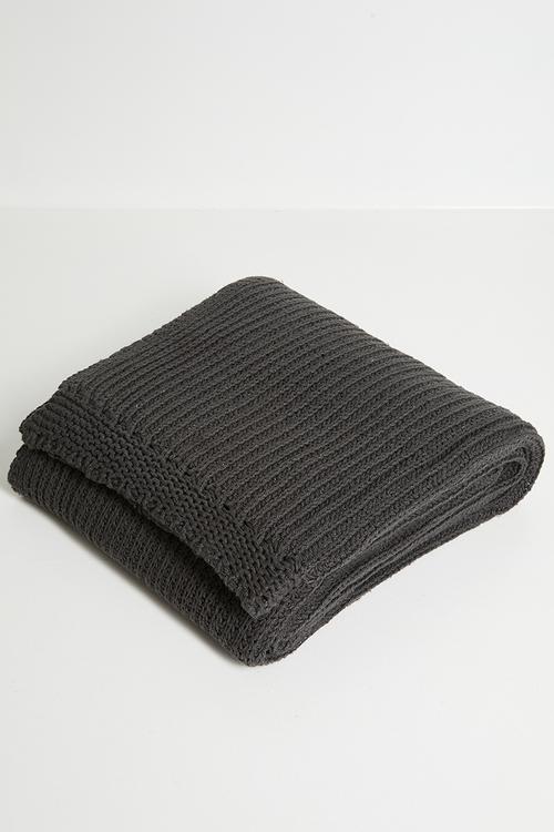 Cove Knit Throw Charcoal