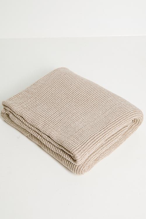 Kairo Melange Knit Bed Throw Natural
