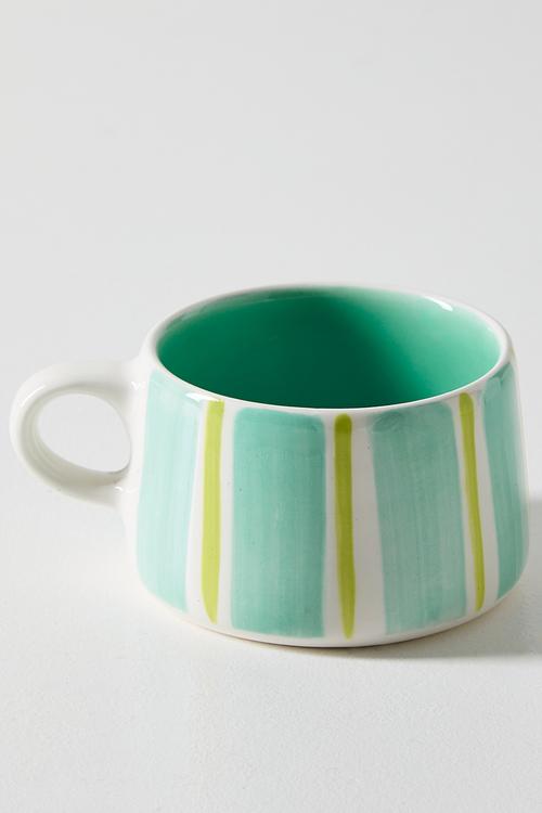 Mug M - Green stripes