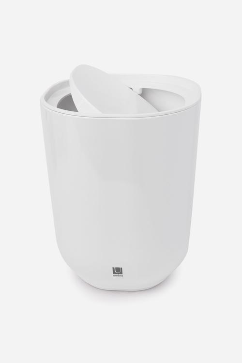 Step Waste Can With Lid - White