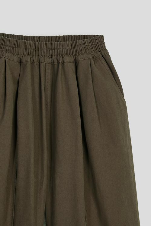 Frayed edged cuff wide leg pants - java brown