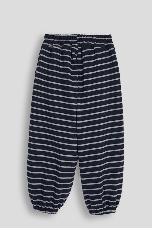 Elastic cuffed pants - black/white stripe