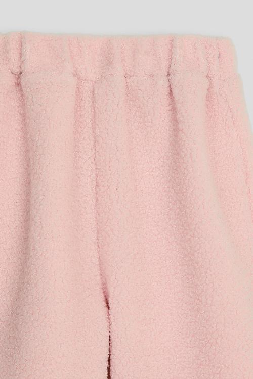 Teddy fabric joggers - pink