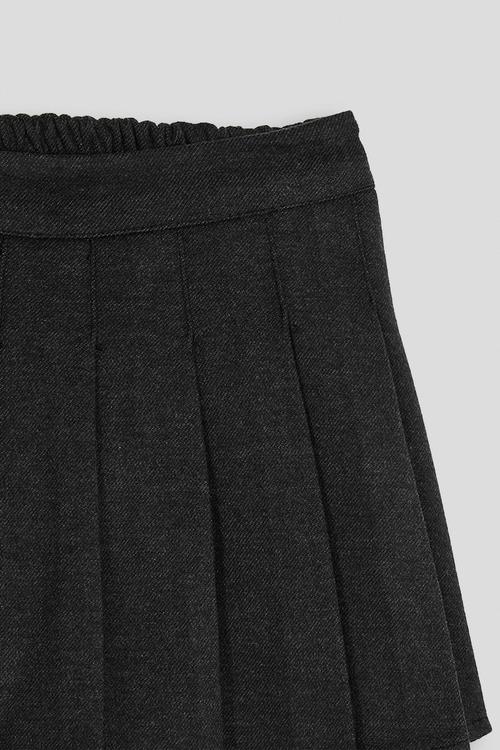 Fork pleated mini skirt - onyx grey