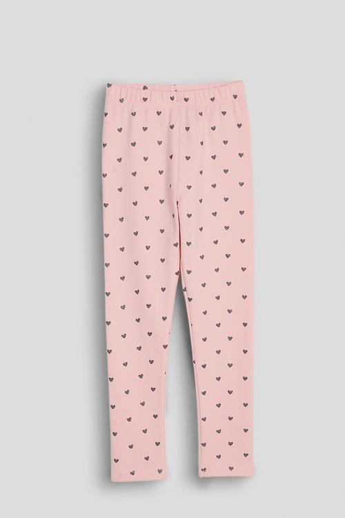 Leggings - pastel pink/micro heart aop