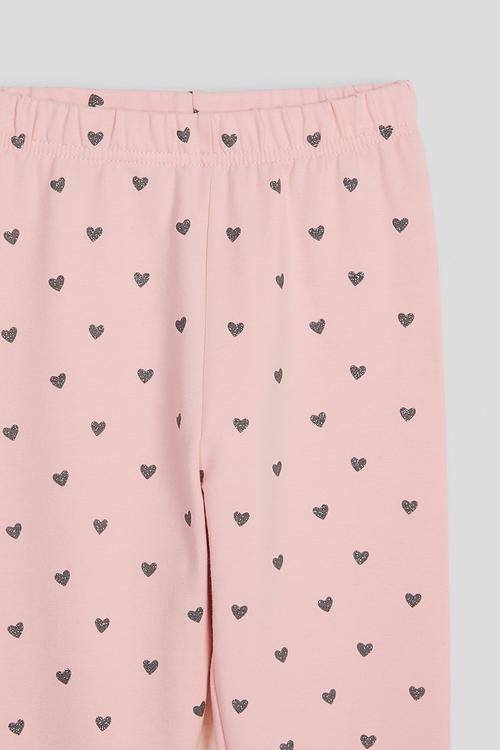 Leggings - pastel pink/micro heart aop