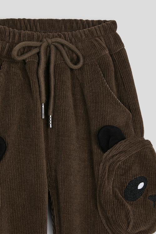 Panda pocket joggers - dark brown