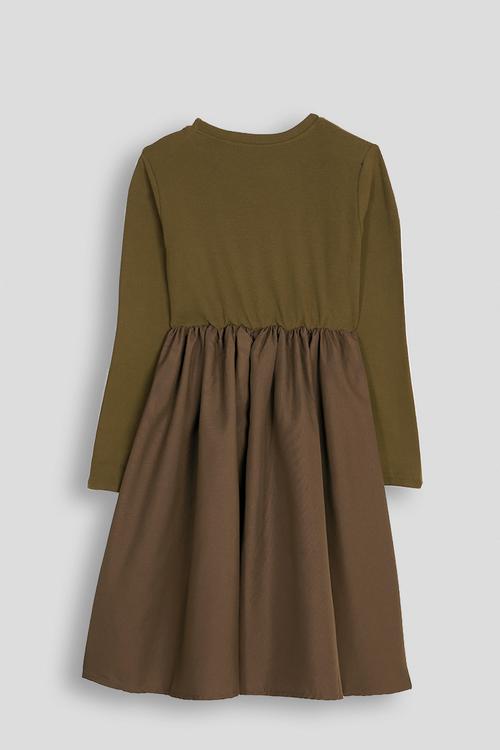 Long sleeve midi dress - brown