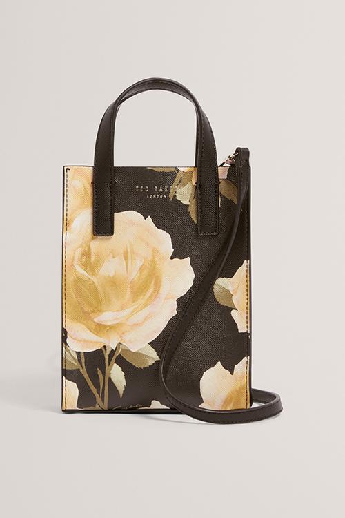 Tiacon Floral Print Mini Icon Bag - Black