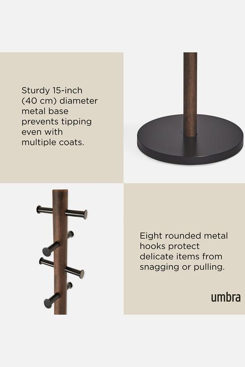 Pillar Coat Rack - Black & Walnut