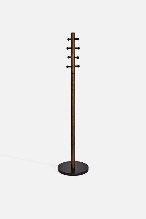 Pillar Coat Rack - Black & Walnut