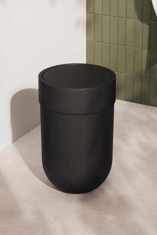 Touch Can With Lid - Black