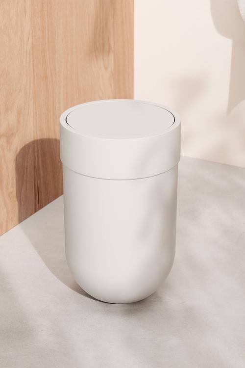 Touch Can With Lid - White