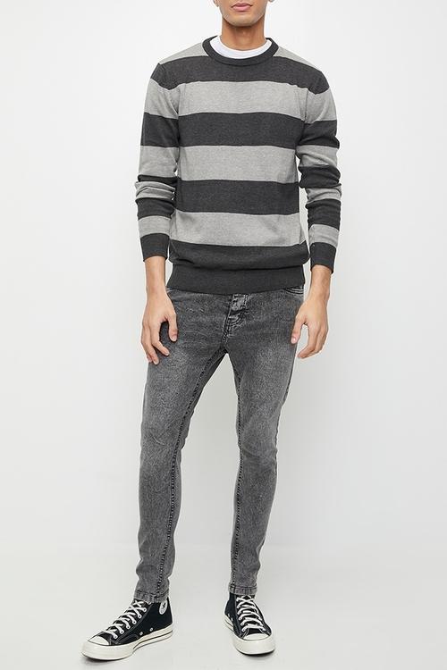 Denim Skinny Lux  Jeans - Grey Acid Wash