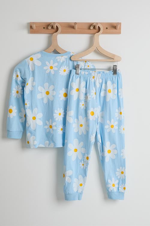Pj set - blue/floral aop