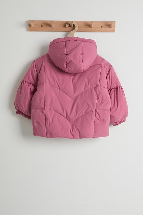 Puffer jacket with angel wing crossbody bag - pink