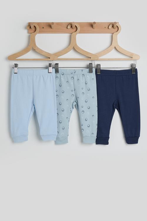 3 pack lightweight joggers - blue multi