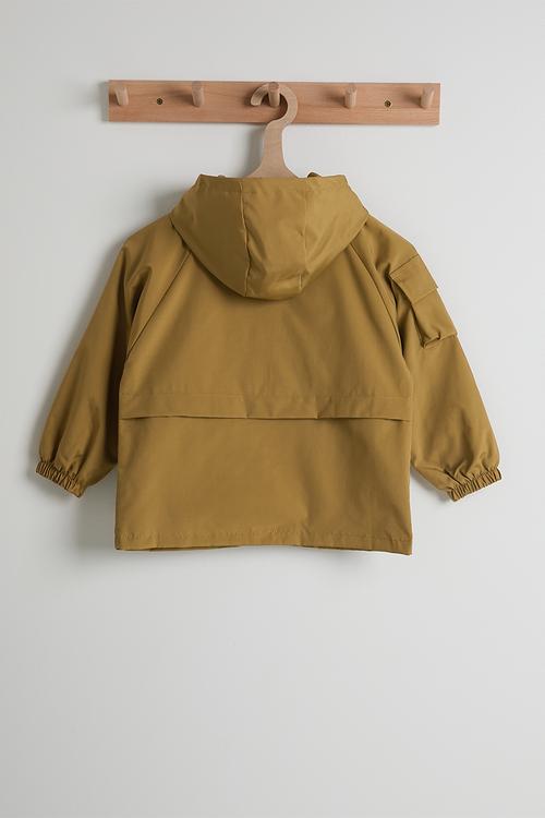 Hooded cargo jacket - copper gold