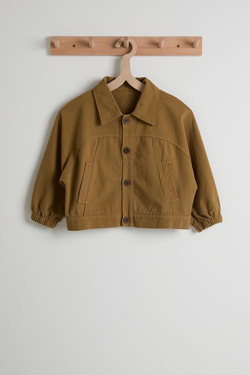 Welt pocket denim jacket - dark tan