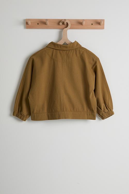 Welt pocket denim jacket - dark tan