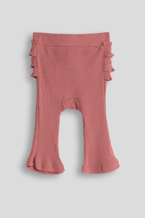 Ruffled back flared leggings - bubblegum pink