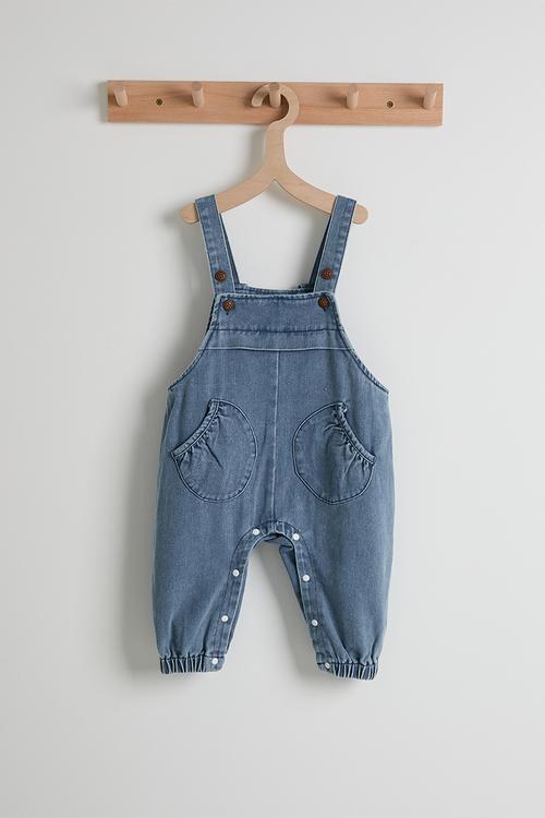 Bunny ear dungarees - blue