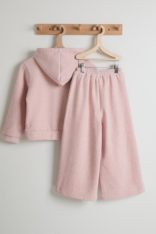 Welt seam hoodie & sweatpants - pale pink