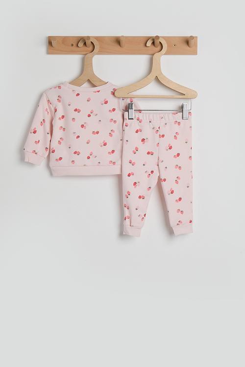 Baby sweatset - baby pink/floral aop