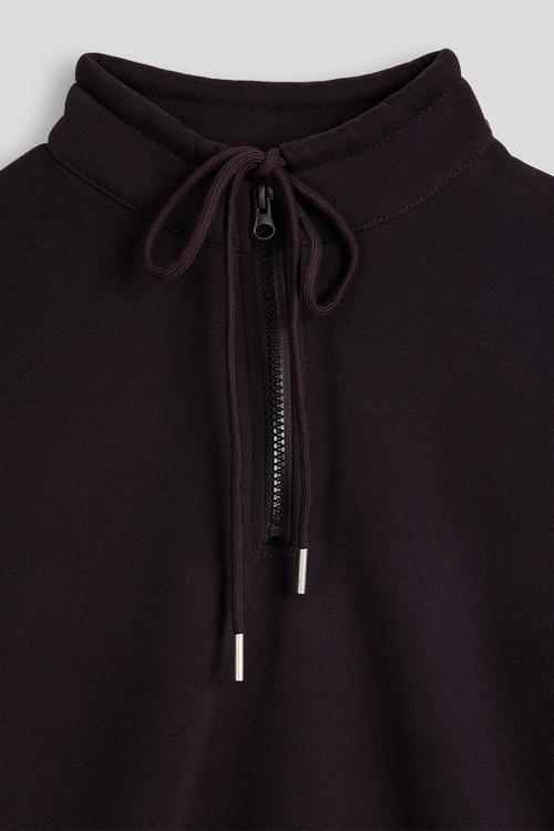 High neck zip-up sweatshirt - english violet