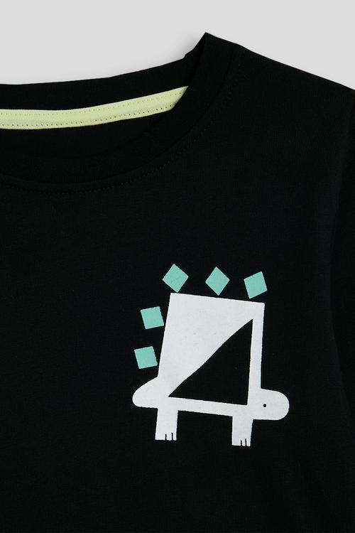 Placement print sweat top - black