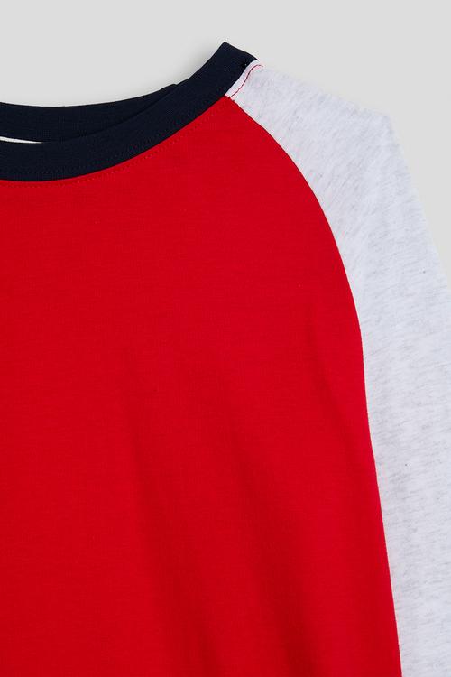 Raglan sleeve top - red/white smoke